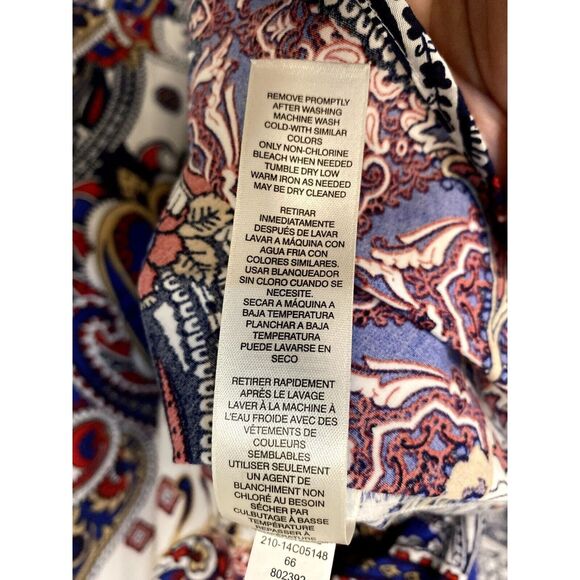 Chicos Large Shirt Button Up Wrinkle Resistant Paisley Print Long Sleeve Collar - Picture 13 of 14